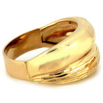 Duży złoty pierścionek  585 błyszczący na elegancko szeroki s