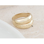 Duży złoty pierścionek  585 błyszczący na elegancko szeroki s