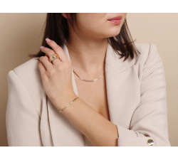 Duży złoty pierścionek  585 błyszczący na elegancko szeroki s