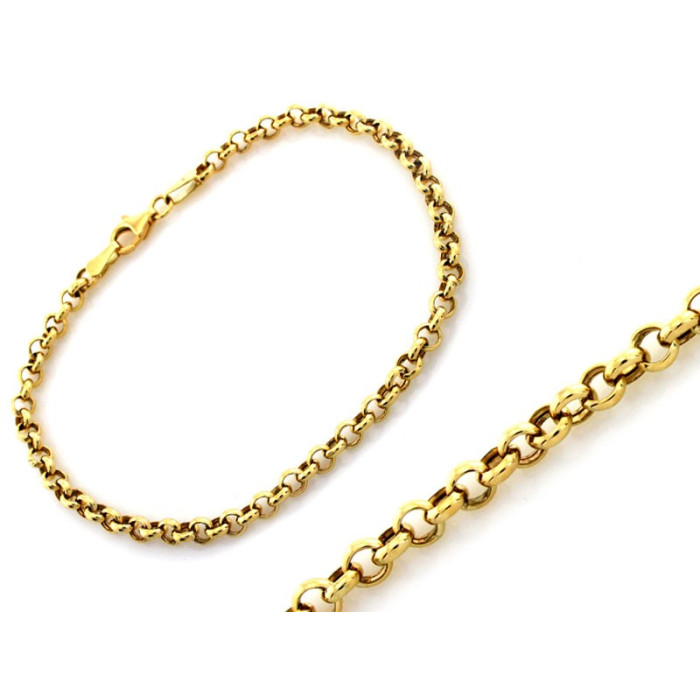 Bransoletka złota 585 modułowa z koluszek łańcuszkowa rolo s