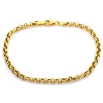 Bransoletka złota 585 modułowa z koluszek łańcuszkowa rolo s