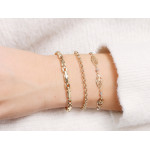 Bransoletka złota 585 modułowa z koluszek łańcuszkowa rolo s