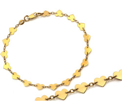 Złota bransoletka 375 idealna na prezent elementowa z małych serc