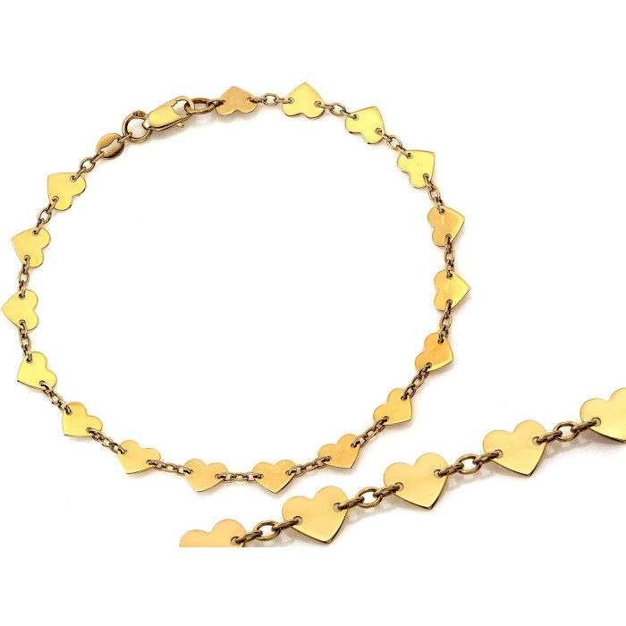 Złota bransoletka 375 idealna na prezent elementowa z małych serc