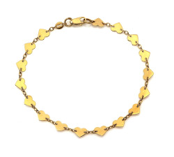 Złota bransoletka 375 idealna na prezent elementowa z małych serc