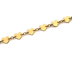 Złota bransoletka 375 idealna na prezent elementowa z małych serc