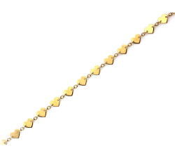 Złota bransoletka 375 idealna na prezent elementowa z małych serc