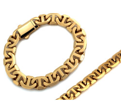 Złota męska bransoleta 585 bardzo gruba splot marina gucci 23 cm