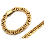 Złota męska bransoleta 585 bardzo gruba splot marina gucci 23 cm
