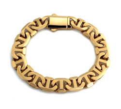 Złota męska bransoleta 585 bardzo gruba splot marina gucci 23 cm