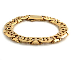 Złota męska bransoleta 585 bardzo gruba splot marina gucci 23 cm