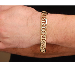 Złota męska bransoleta 585 bardzo gruba splot marina gucci 23 cm