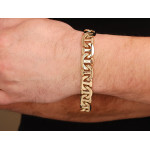 Złota męska bransoleta 585 bardzo gruba splot marina gucci 23 cm