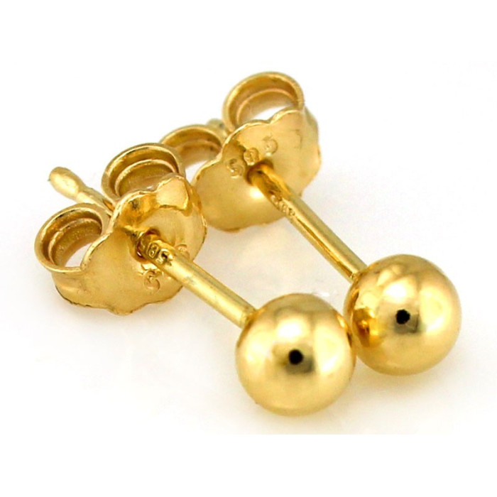Złote kolczyki damskie kule