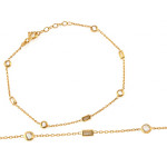 Bransoletka złota 585 łańcuszek na rękę ozdoby z cyrkonią S