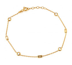 Bransoletka złota 585 łańcuszek na rękę ozdoby z cyrkonią S