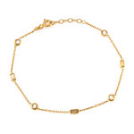 Bransoletka złota 585 łańcuszek na rękę ozdoby z cyrkonią S