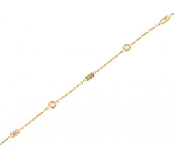 Bransoletka złota 585 łańcuszek na rękę ozdoby z cyrkonią S