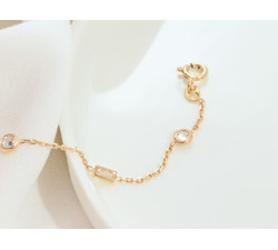 Bransoletka złota 585 łańcuszek na rękę ozdoby z cyrkonią S