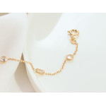 Bransoletka złota 585 łańcuszek na rękę ozdoby z cyrkonią S