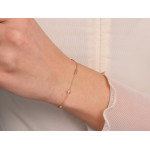 Bransoletka złota 585 łańcuszek na rękę ozdoby z cyrkonią S