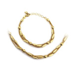 Złoty komplet 585 łańcuszki z MIGDAŁAMI