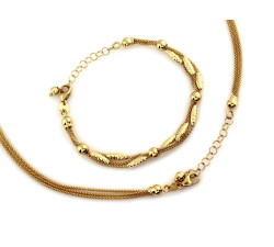 Złoty komplet 585 łańcuszki z MIGDAŁAMI