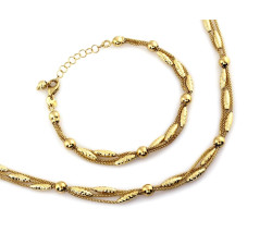 Złoty komplet 585 łańcuszki z MIGDAŁAMI