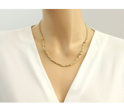 Złoty komplet 585 łańcuszki z MIGDAŁAMI