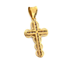Złoty krzyż 585 krzyżyk delikatny z cyrkoniami