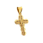 Złoty krzyż 585 krzyżyk delikatny z cyrkoniami