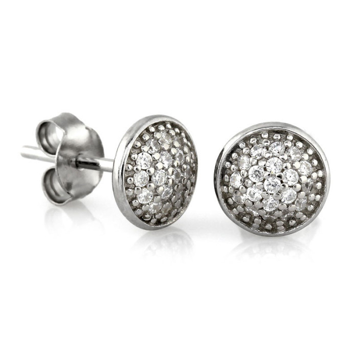 kolczyki srebro na sztyfcie bez cyrkonii