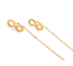 Złote kolczyki nieskończoność