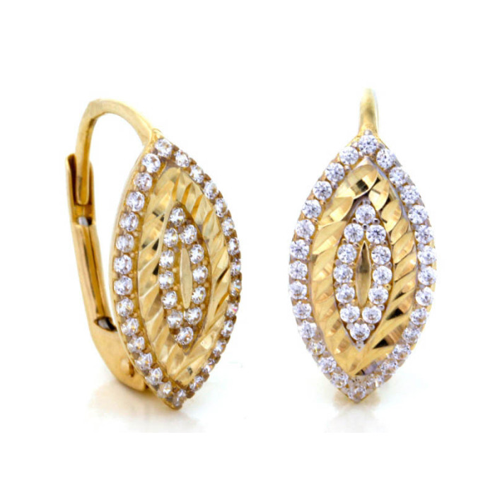 złote kolczyki na angielskie zapiecie