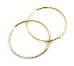 Złote kolczyki wiszące 14K duże koła średnica 70 mm 3,69 g