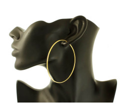 Złote kolczyki wiszące 14K duże koła średnica 70 mm 3,69 g
