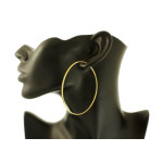 Złote kolczyki wiszące 14K duże koła średnica 70 mm 3,69 g