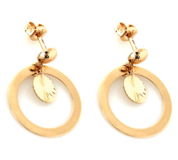 złote kolczyki wiszące obręcze