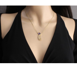 Złoty komplet 585 kolczyki zawieszka z rubinem 3,06 g