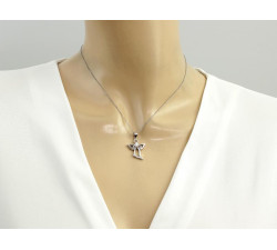 Srebrna zawieszka 925 ANIOŁEK Z CYRKONIAMI 2,45g