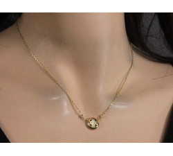 Złoty komplet biżuterii 585 krzyżyki w kole 6.09g