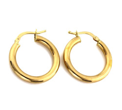 Złote kolczyki 585 grube gładkie kółka 23 mm na prezent