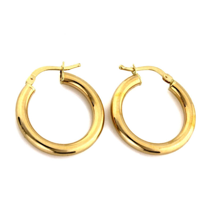 Złote kolczyki 585 grube gładkie kółka 23 mm na prezent