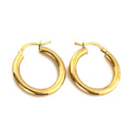 Złote kolczyki 585 grube gładkie kółka 23 mm na prezent