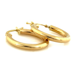 Złote kolczyki 585 grube gładkie kółka 23 mm na prezent