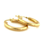 Złote kolczyki 585 grube gładkie kółka 23 mm na prezent