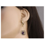 ZŁOTY KOMPLET BIŻUTERII 585 FIOLETOWE KOŁA PREZENT