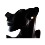 kolczyki złote markizy sztyfty z opalem