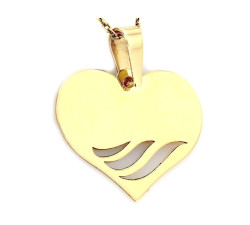 ZŁOTA PRZYWIESZKA 585 AŻUROWE SERCE Z TRIBALEM PREZENT