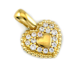 Złota zawieszka 585 serduszko z cyrkoniami 1,20 g s